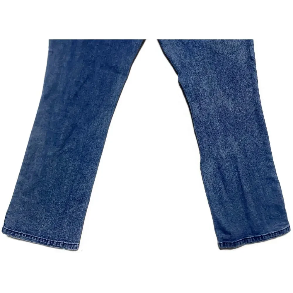 Denim 24/7 Women's Embroidered Blue Stretch Jeans Size 18W Cotton Spandex